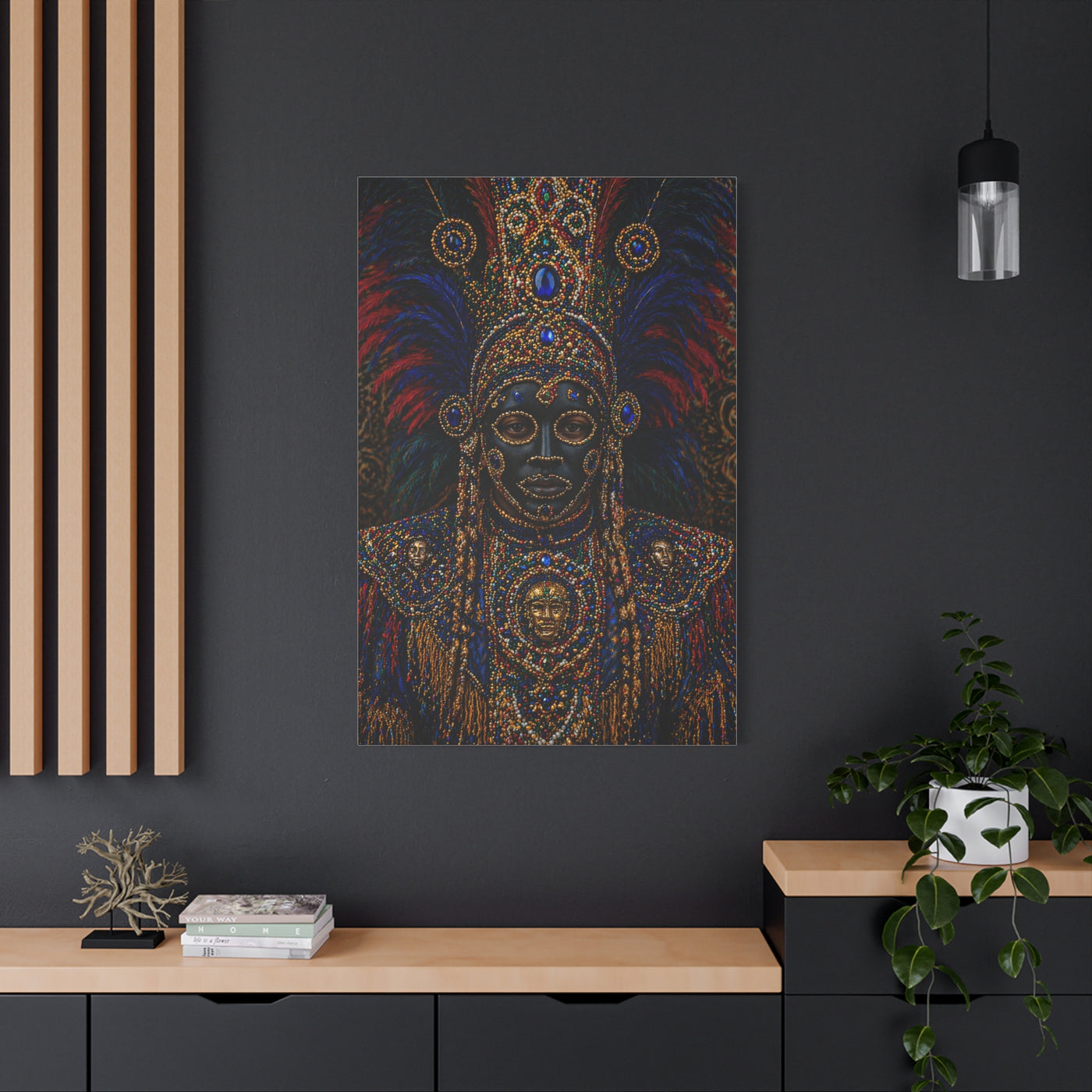 Black Masking Ceremonial Portrait Wall Art & Canvas Print