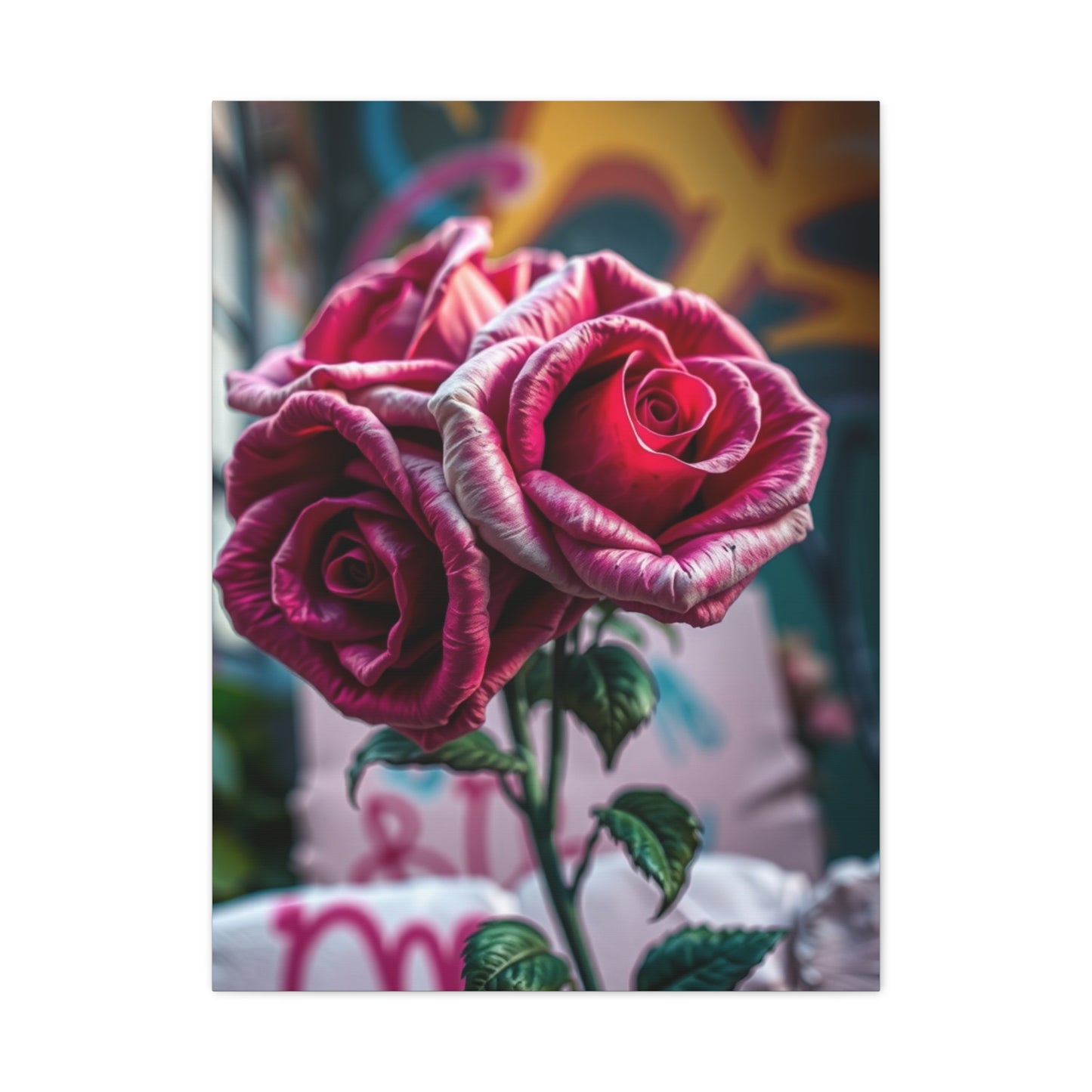 Graffiti Roses Art Premium Canvas 18 Wall Art & Canvas Print