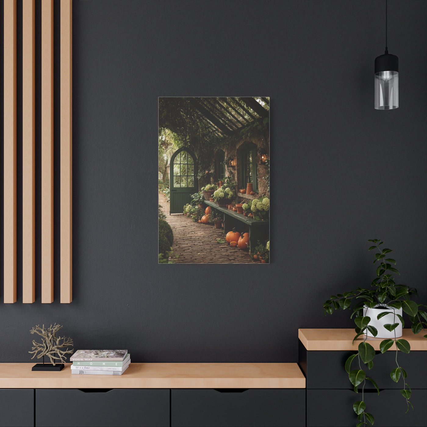 Autumn Greenhouse Harvest Scene Wall Art & Canvas Print