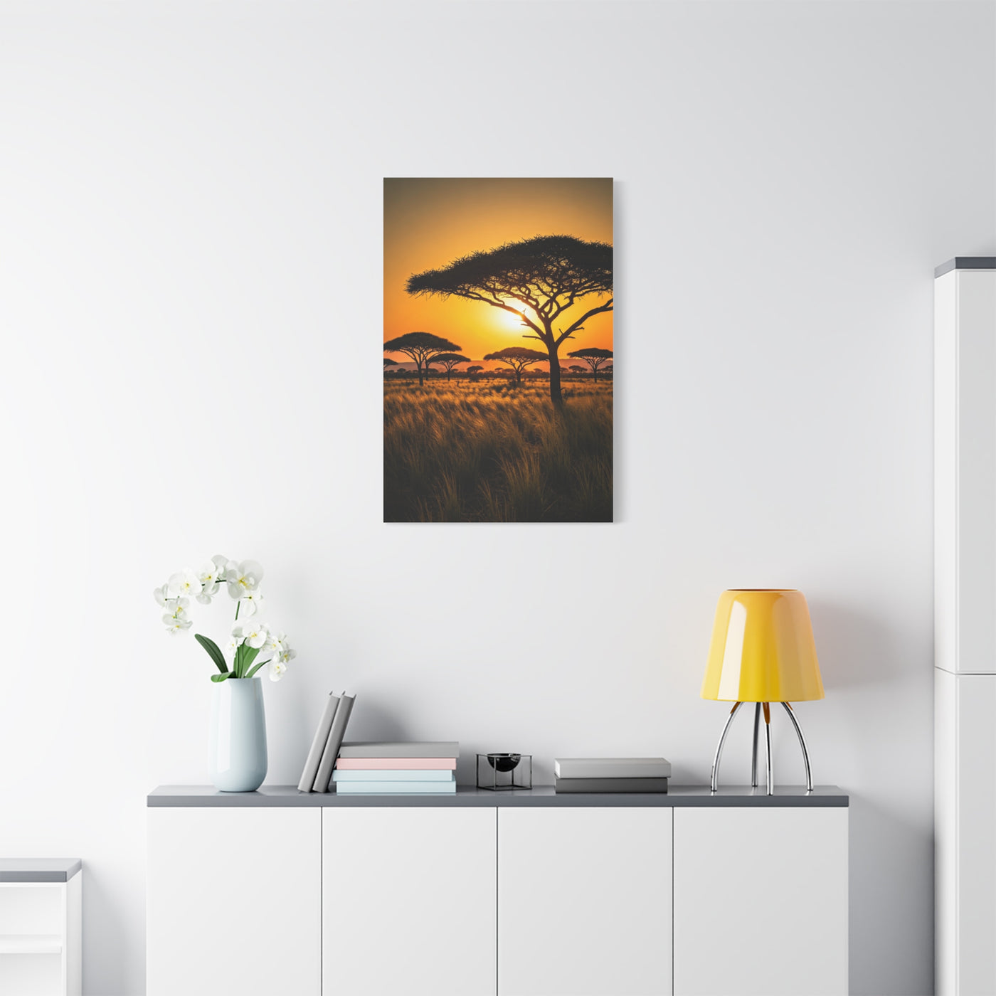 Sunset Silhouette Savanna Tree Wall Art & Canvas Prints