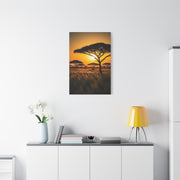 Sunset Silhouette Savanna Tree Wall Art & Canvas Prints
