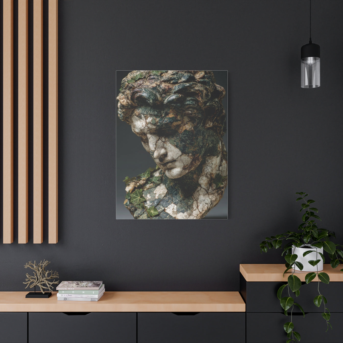 Verdigris Marble Bust Sculpture Wall Art & Canvas Print
