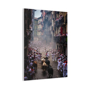 Pamplona Festival Bull Run Wall Art & Canvas Print