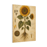 Vintage Botanical Sunflower Study Wall Art & Canvas Print