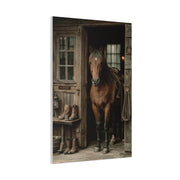 Rustic Stable Horse Portrait Wall Art & Canvas Print