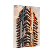 Modern Orange Architectural Tower Wall Art & Canvas Print