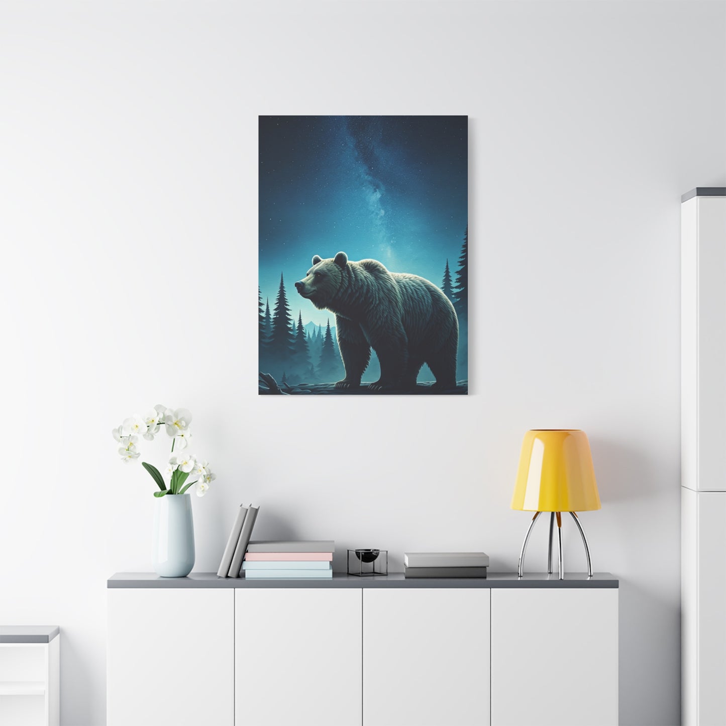Midnight Wilderness Bear Under the Stars Wall Art & Canvas Prints