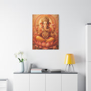 Lord Ganesha Lotus Blessing Wall Art & Canvas Print