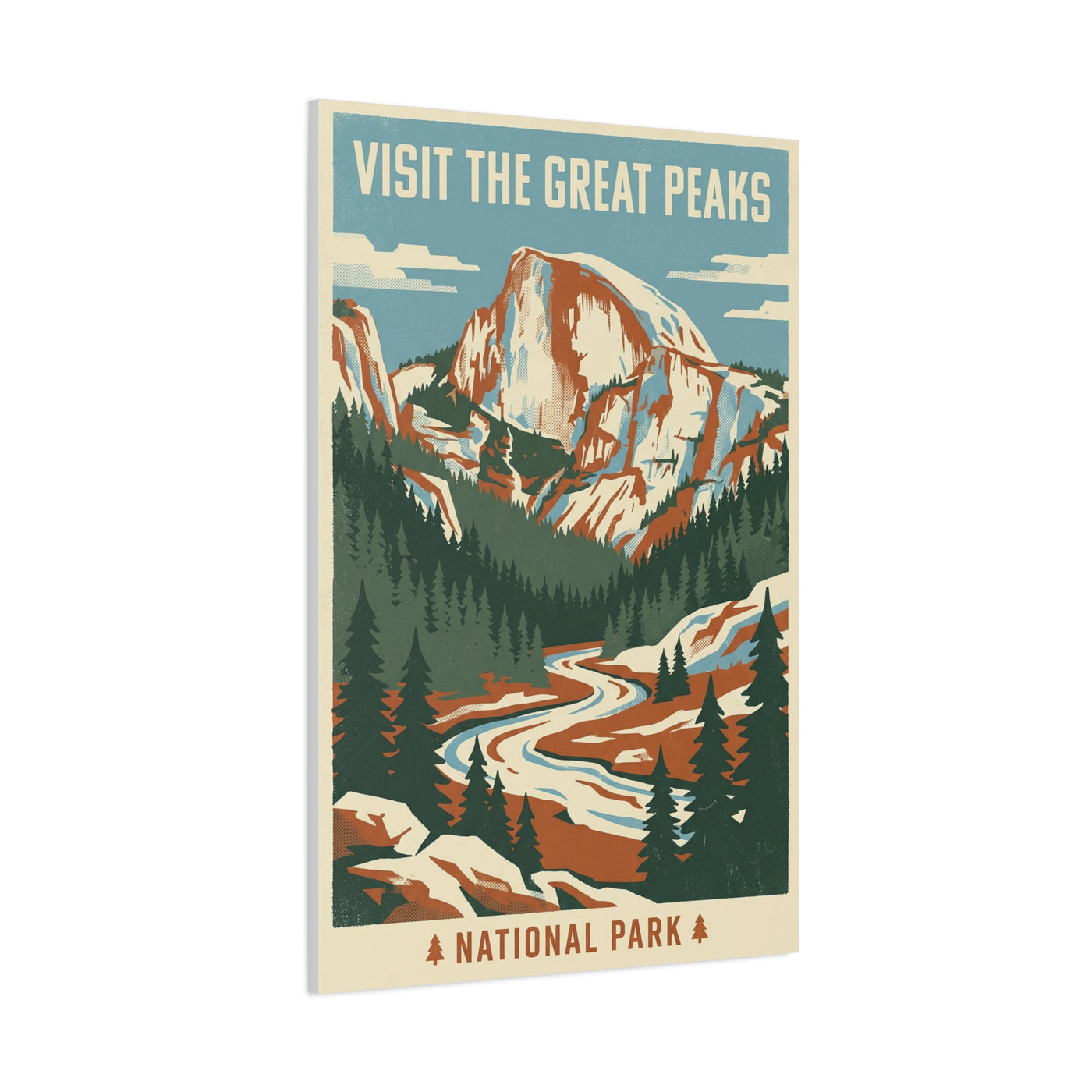 Visit The Great Peaks Vintage Poster Wall Art & Canvas Print