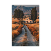Farmhouse Gravel Lane Countryside Wall Art & Canvas Print