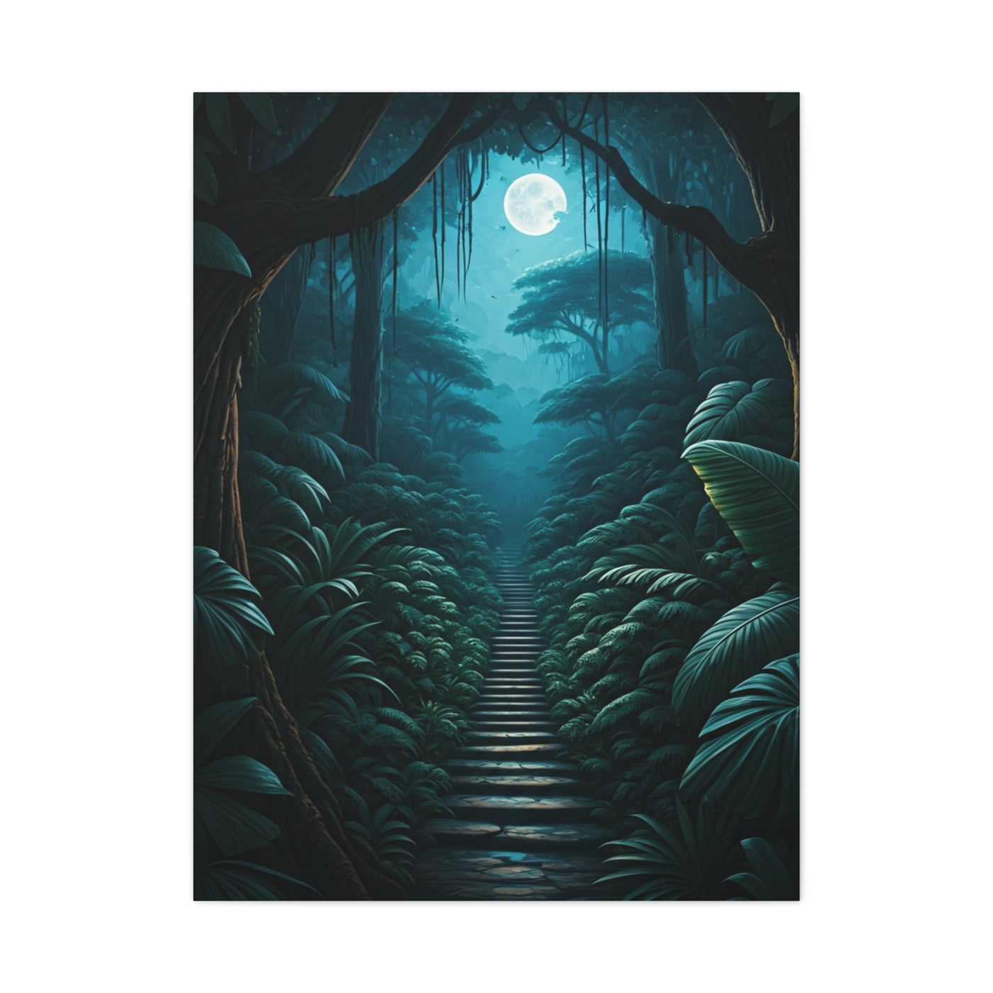 Moonlit Jungle Pathway Wall Art & Canvas Prints
