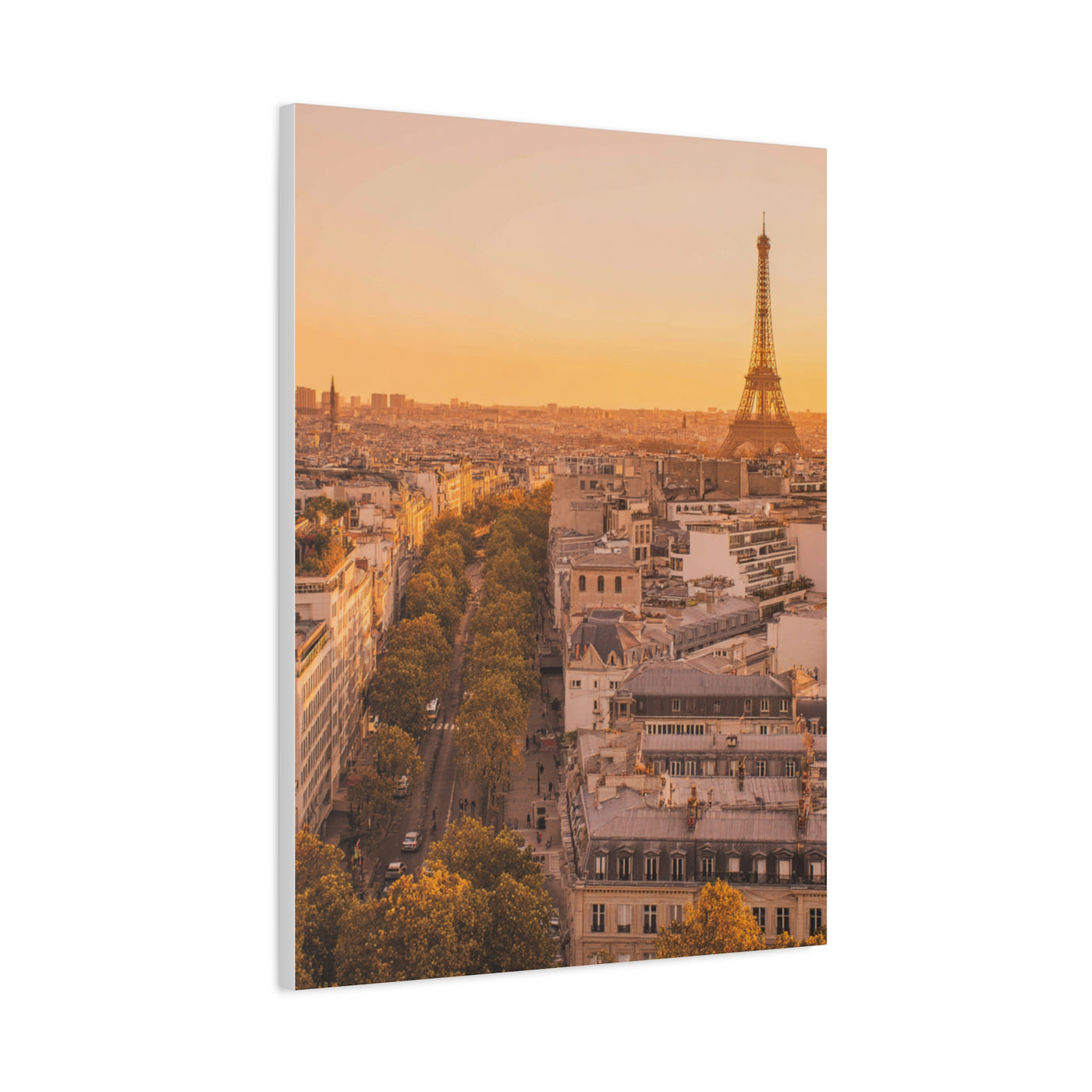 Paris Golden Sunset Skyline Wall Art & Canvas Print