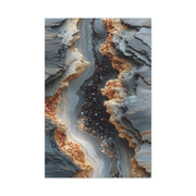 Silver Geode Mineral Abstract Wall Art & Canvas Print