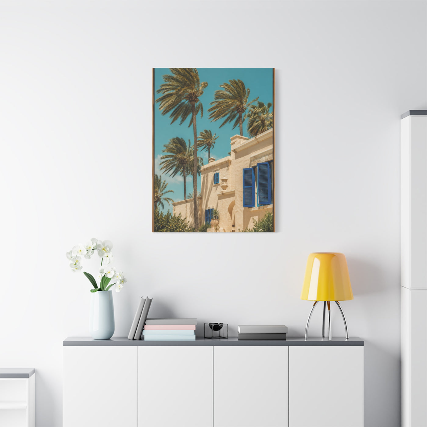 Mediterranean Palm Villa Breeze Tropical Wall Art & Canvas Print