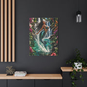 Tropical Waterfall Mermaid Escape Wall Art & Canvas Print