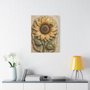Hand-Glazed Ceramic Sunflower Plaque Wall Art & Canvas Print