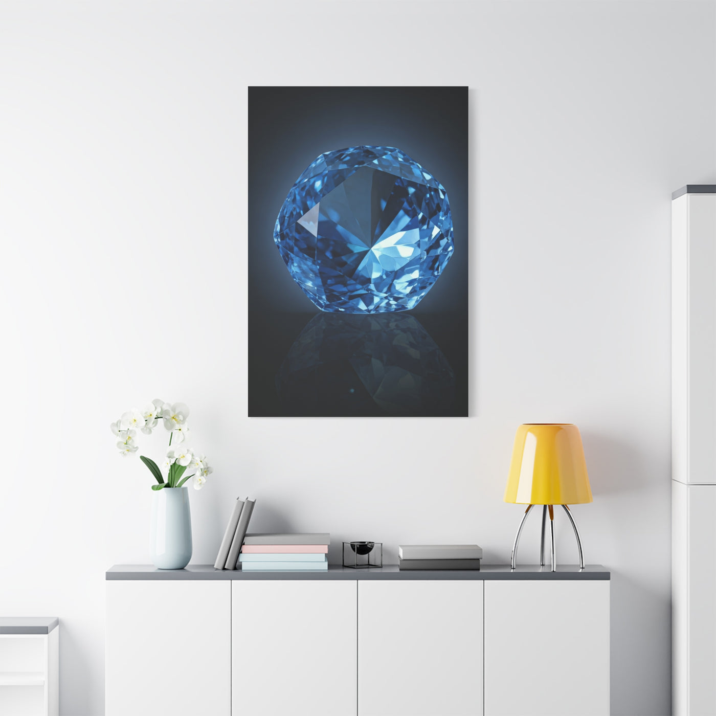 Brilliant Blue Diamond Portrait Wall Art & Canvas Prints