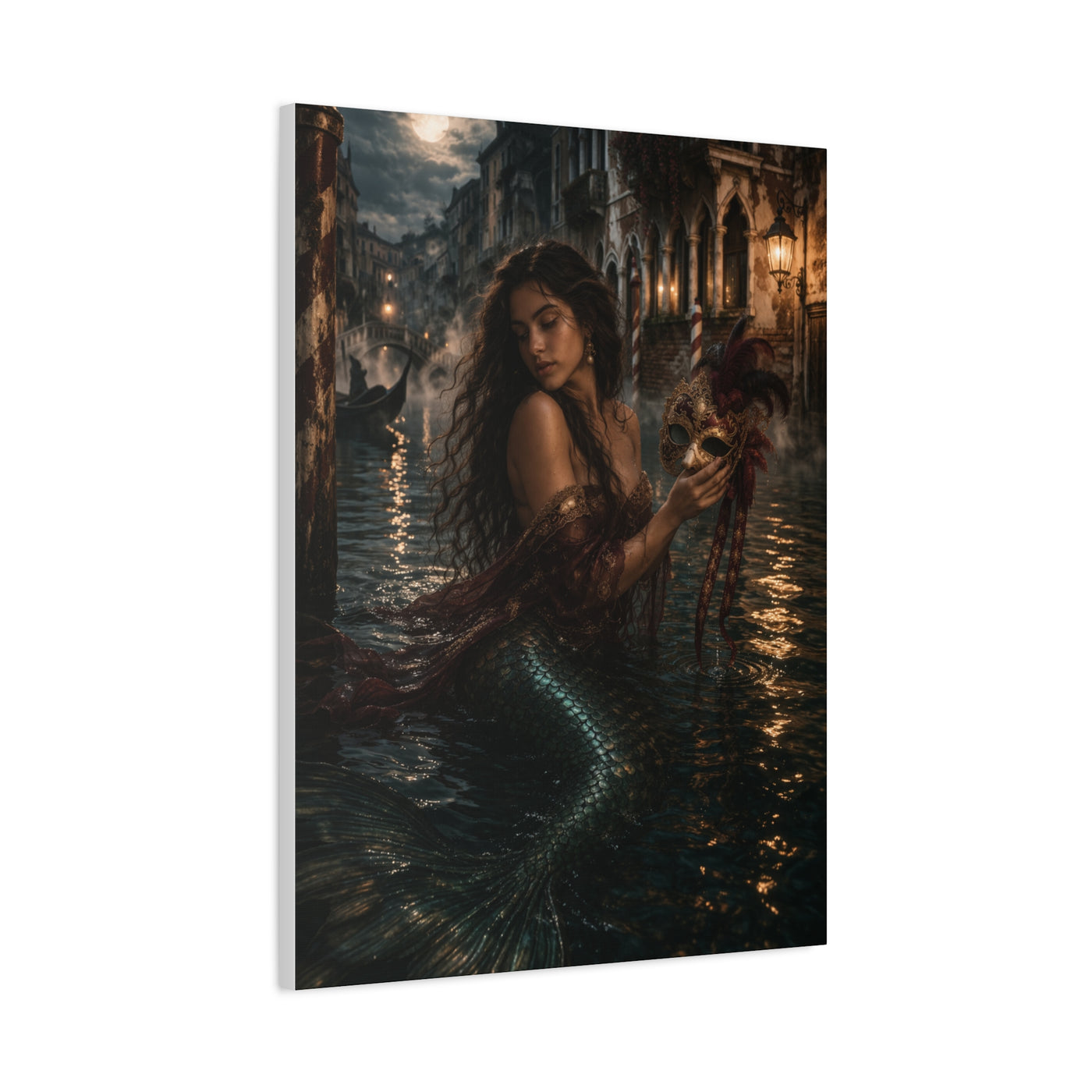 Venetian Moonlight Mermaid Mystery Wall Art & Canvas Print