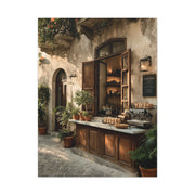 Rustic Italian Café Courtyard Wall Art & Canvas Print