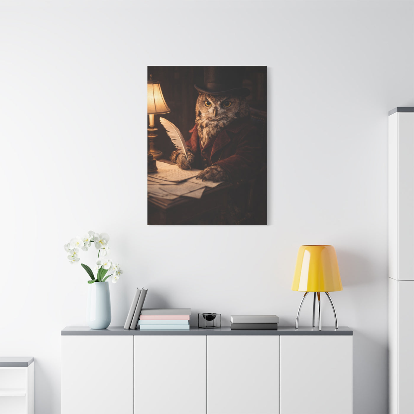 Gentleman Scholar Owl Portrait Wall Art & Canvas Print