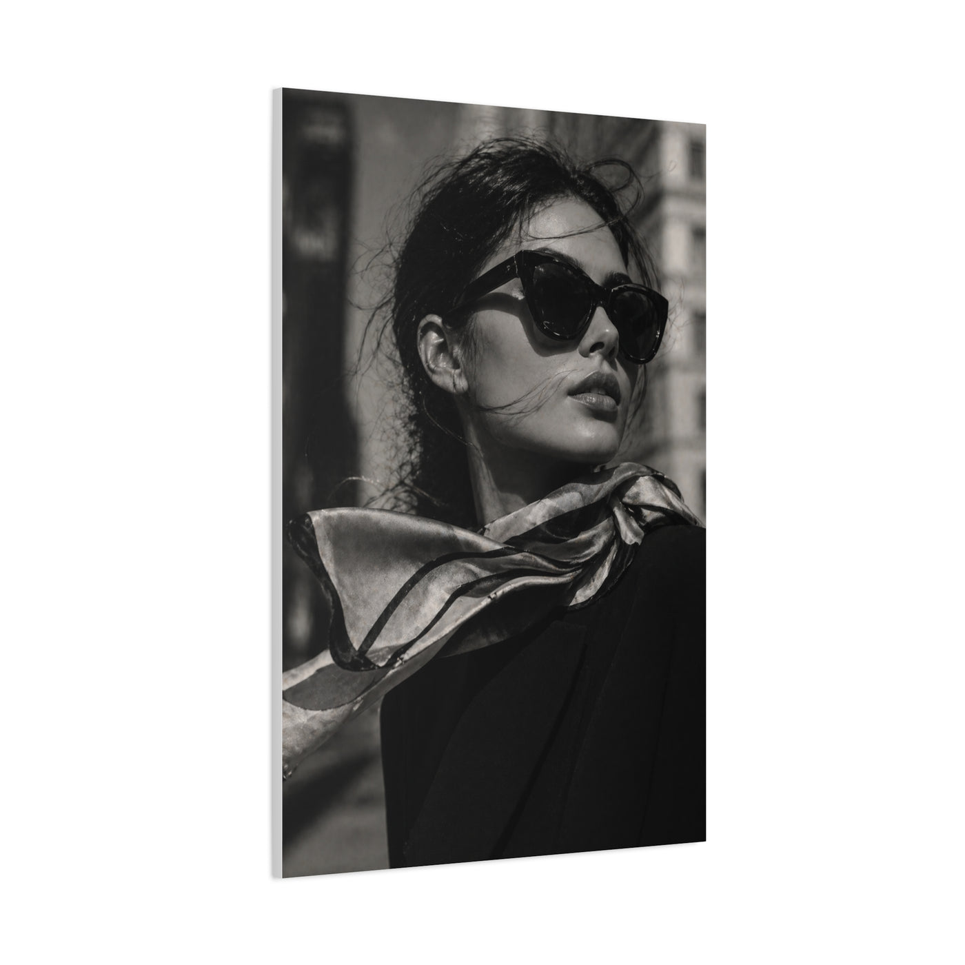 High-Fashion Sunglasses Portrait Wall Art & Canvas Print