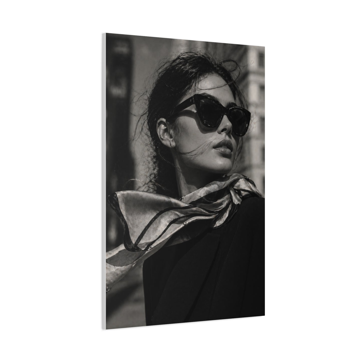 High-Fashion Sunglasses Portrait Wall Art & Canvas Print