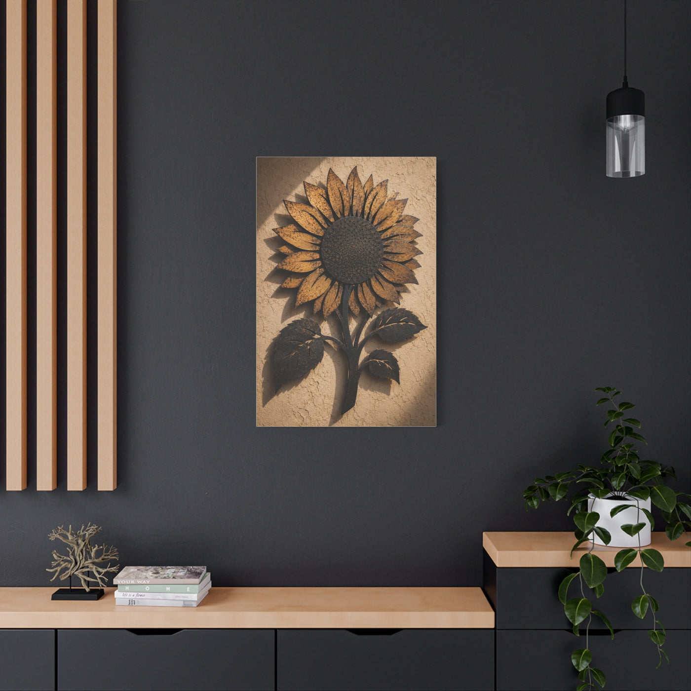 Rustic Iron Sunflower Wall Sculpture Wall Art & Canvas Print