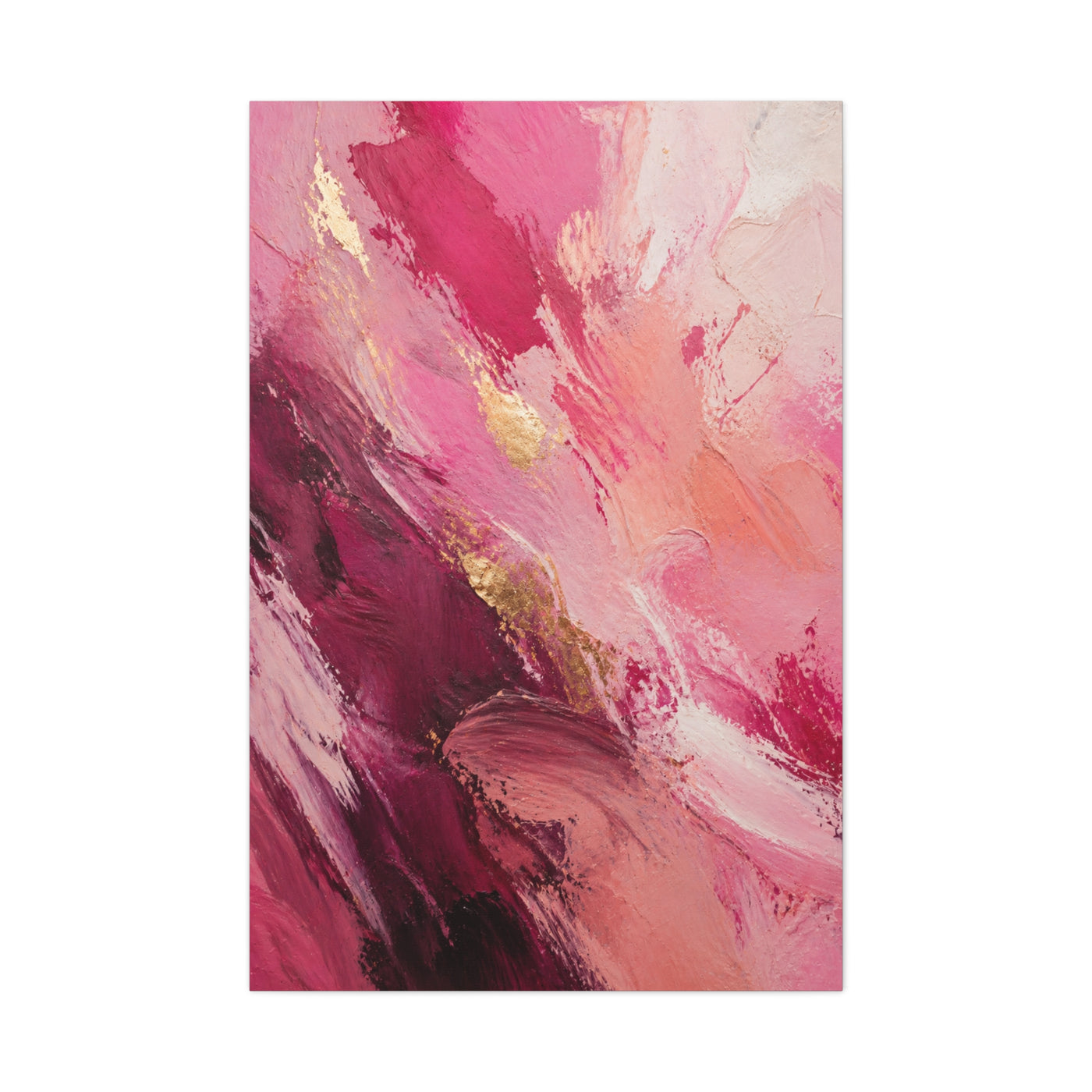 Pink Abstract Expressionist Brushstroke Wall Art & Canvas Print