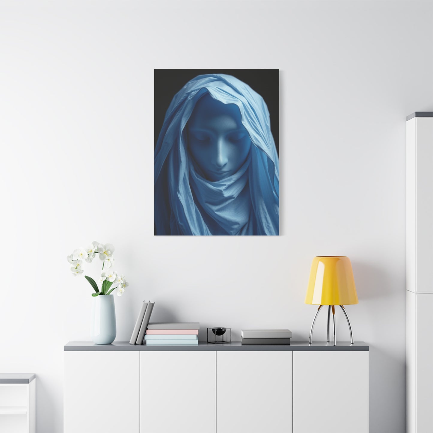 Black, White & Blue Art Luxury Canvas Wall Art & Canvas Print