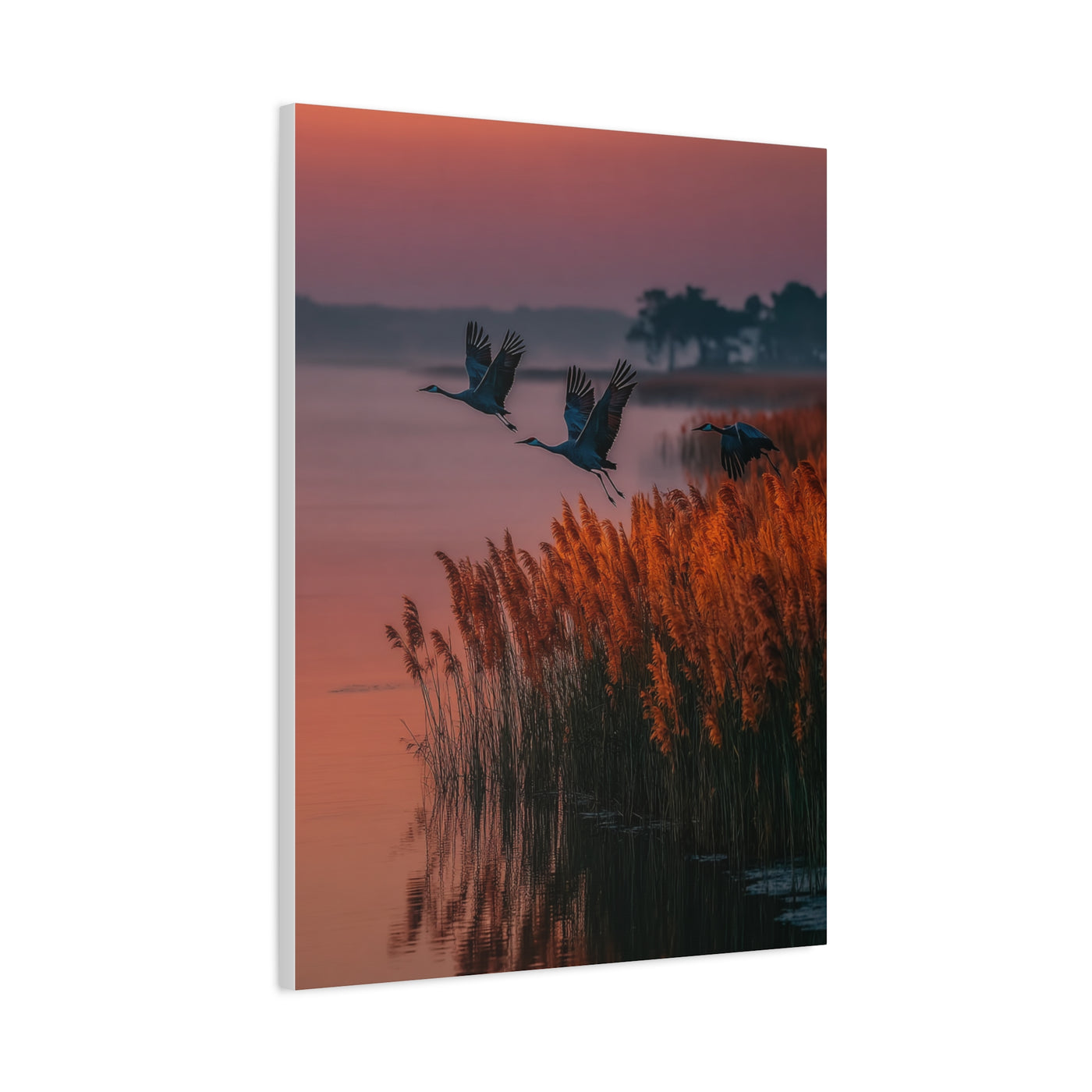 Autumn Marsh Sunrise Geese Wall Art & Canvas Print