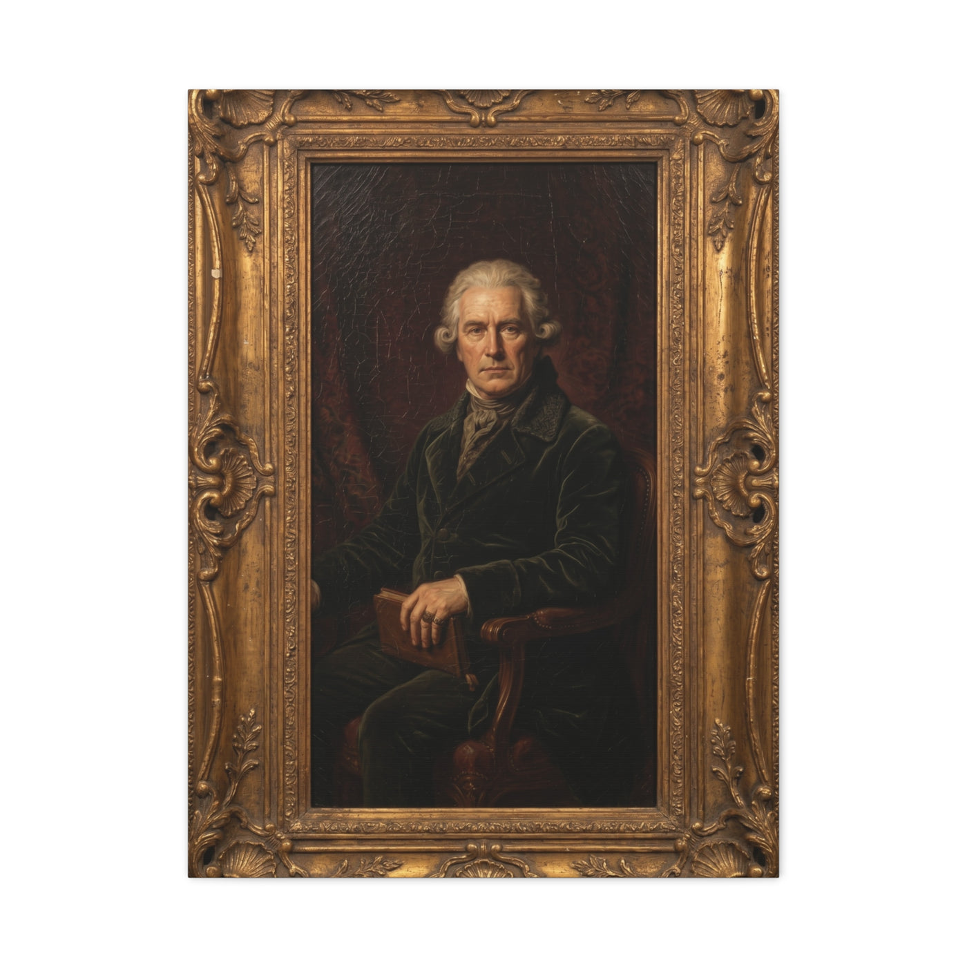 Classical Gentleman Portrait in Ornate Frame Wall Art & Canvas Print