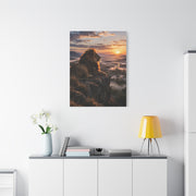 Lion at Sunrise Over Savannah Valley Wall Art & Canvas Print