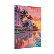 Miami Beach Art Deco Sunset Wall Art & Canvas Print