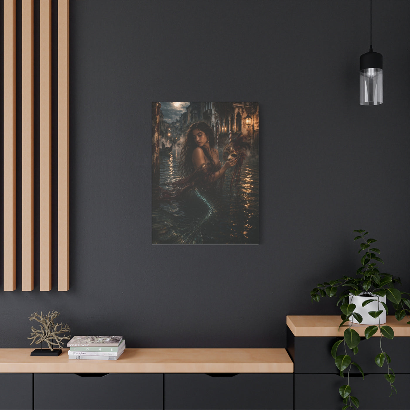 Venetian Moonlight Mermaid Mystery Wall Art & Canvas Print