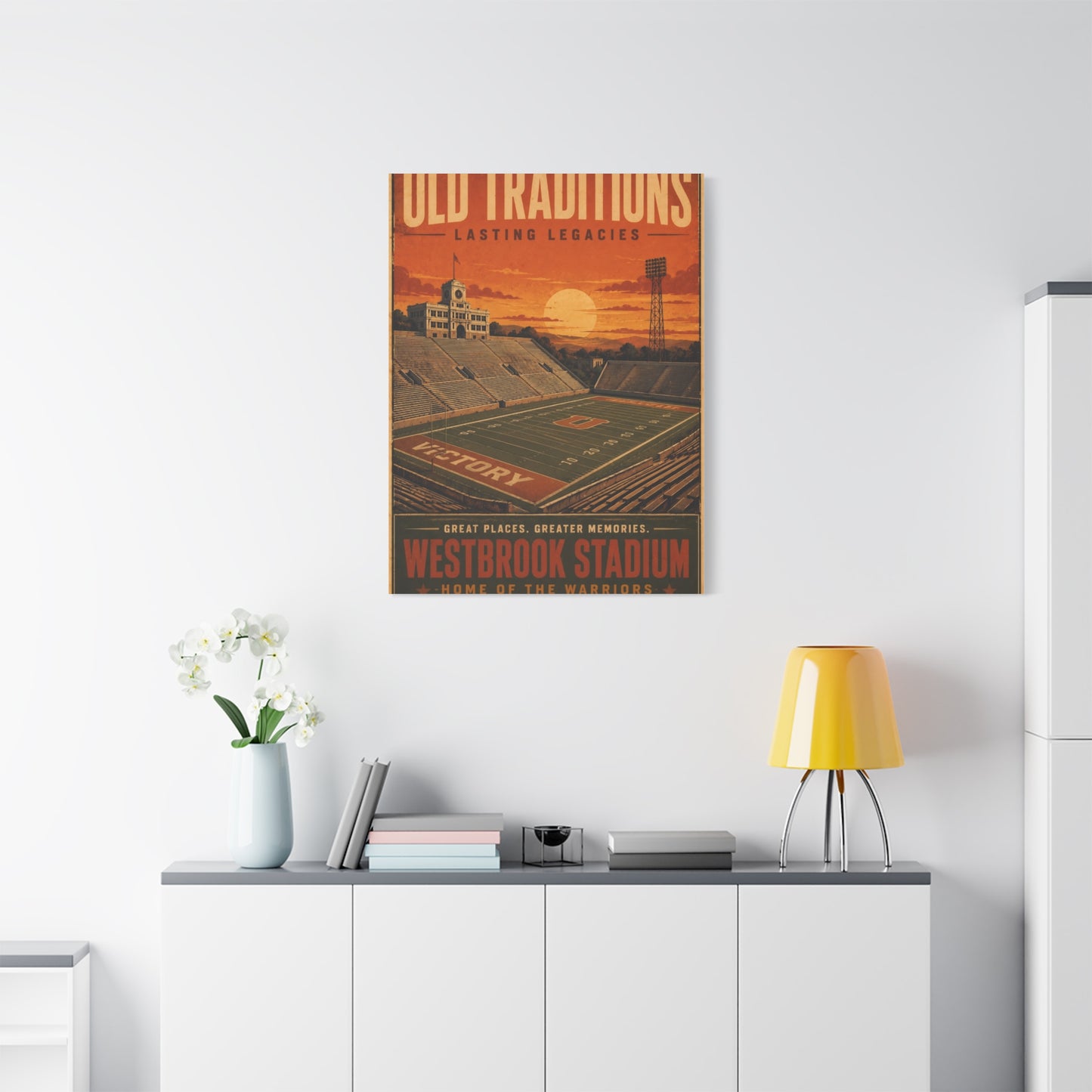 Westbrook Stadium Vintage Legacy Sports Wall Art & Canvas Print