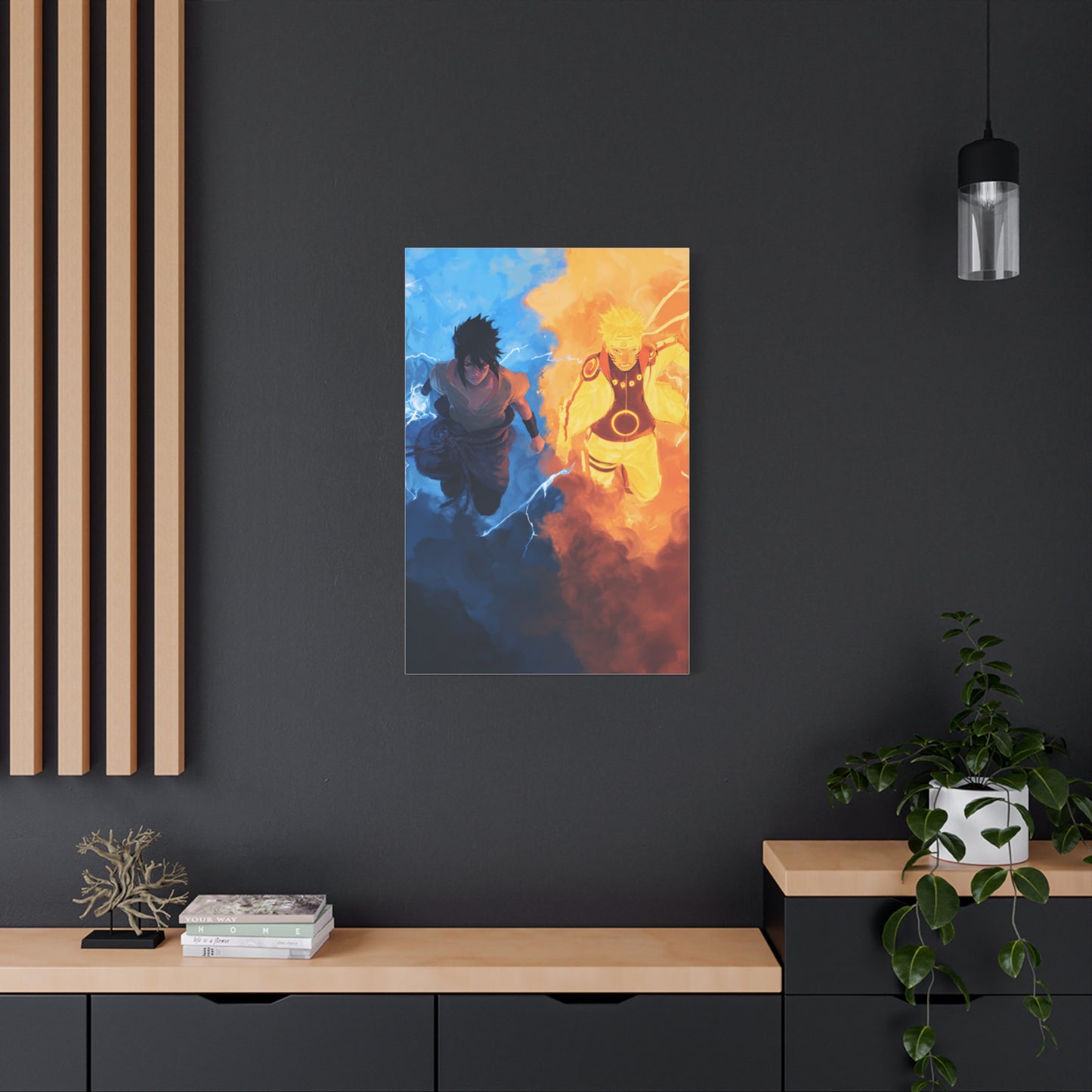 Naruto Uzumaki and Sasuke Uchiha Elemental Divide Wall Art & Canvas Print