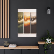 Harmonic Wave Triptych Panels Wall Art & Canvas Print