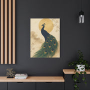 Japandi Moon Peacock Minimal Wall Art & Canvas Print