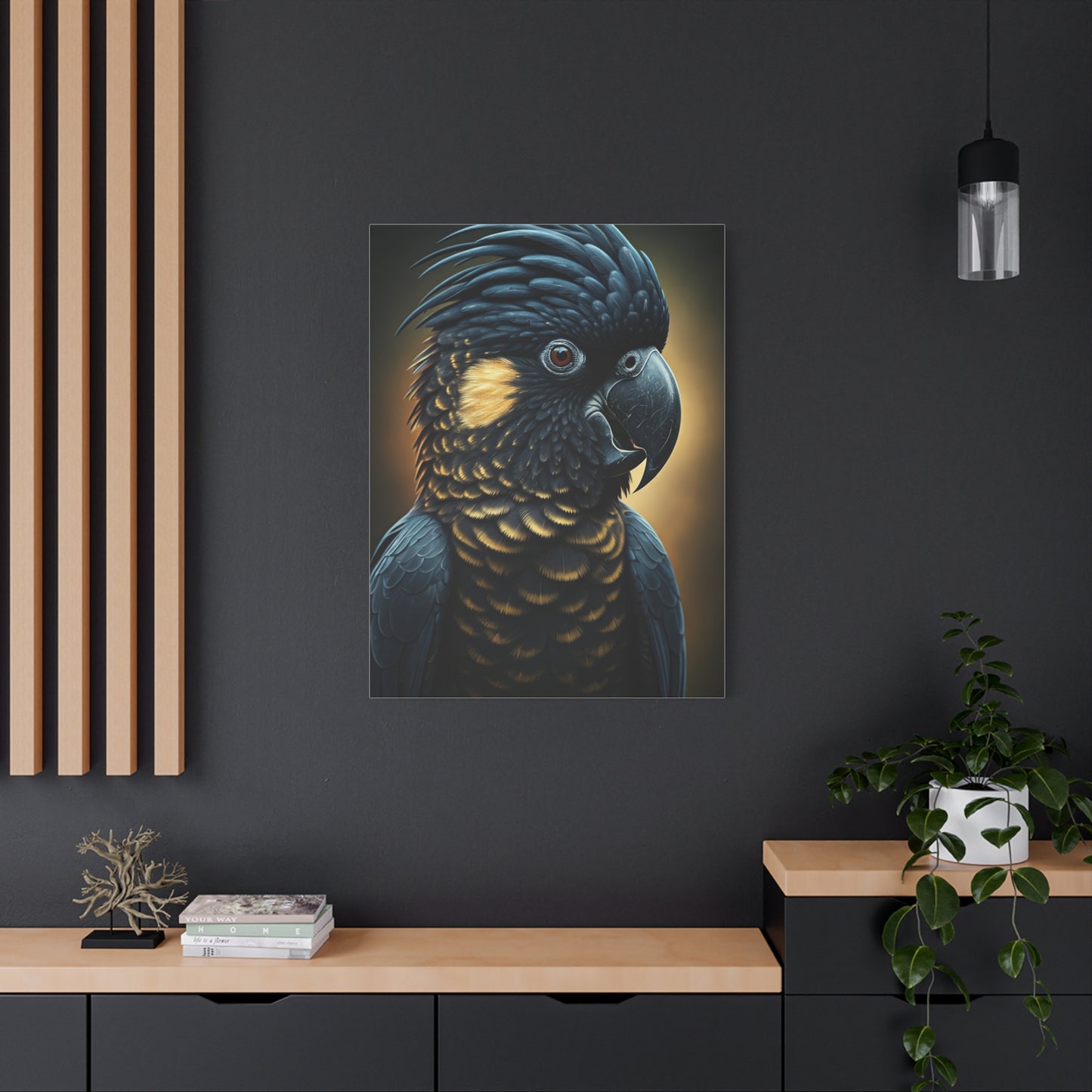 Majestic Black Cockatoo Portrait Wall Art & Canvas Prints