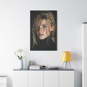 Wind-Swept Blonde Muse Editorial Portrait Wall Art & Canvas Print