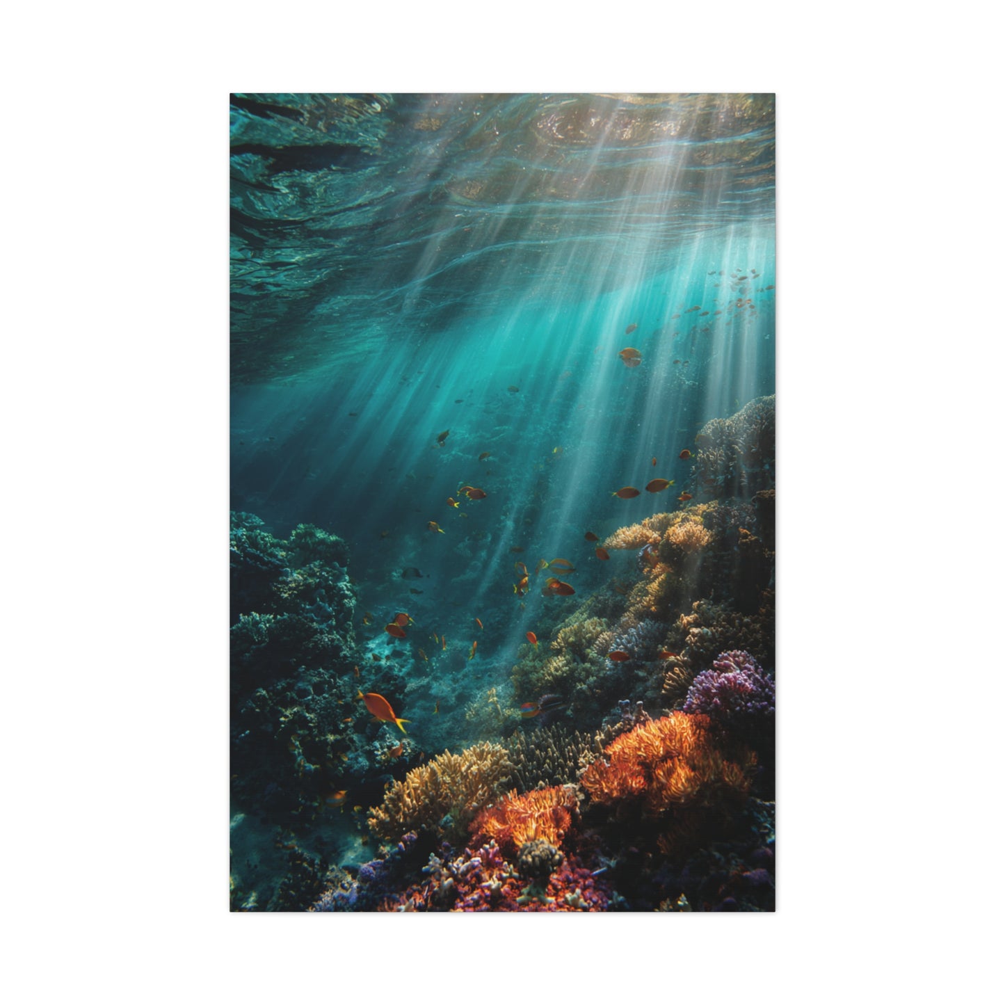 Underwater Marine Coral Reef Scene Wall Art & Canvas Print