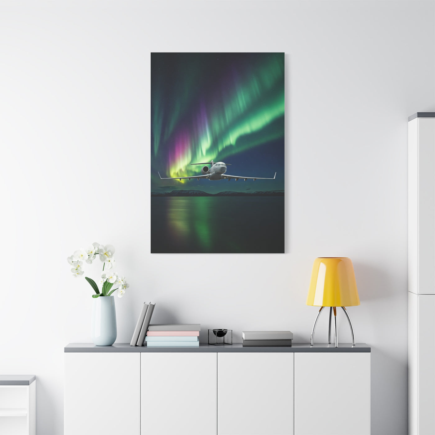 Northern Lights Jet Flight Wall Art & Canvas Prints
