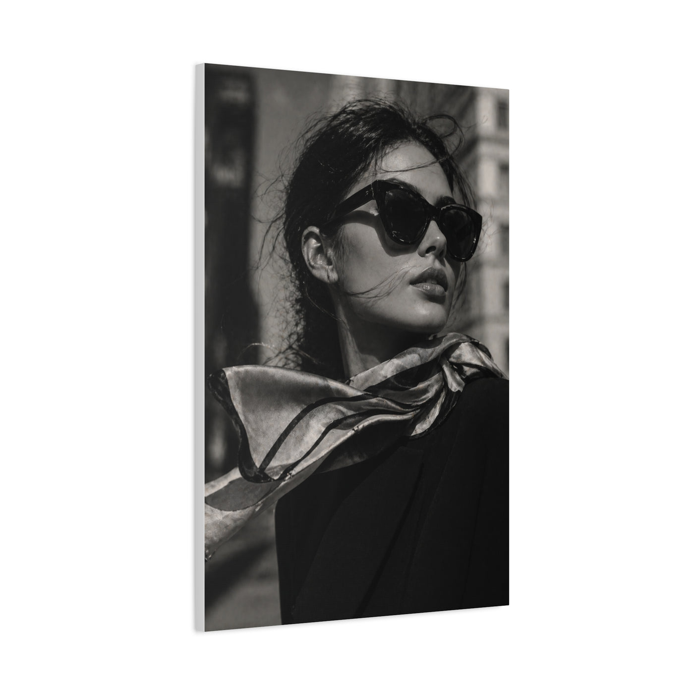 High-Fashion Sunglasses Portrait Wall Art & Canvas Print