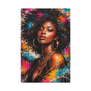 Afrocentric Graffiti-Style Portrait Wall Art & Canvas Print