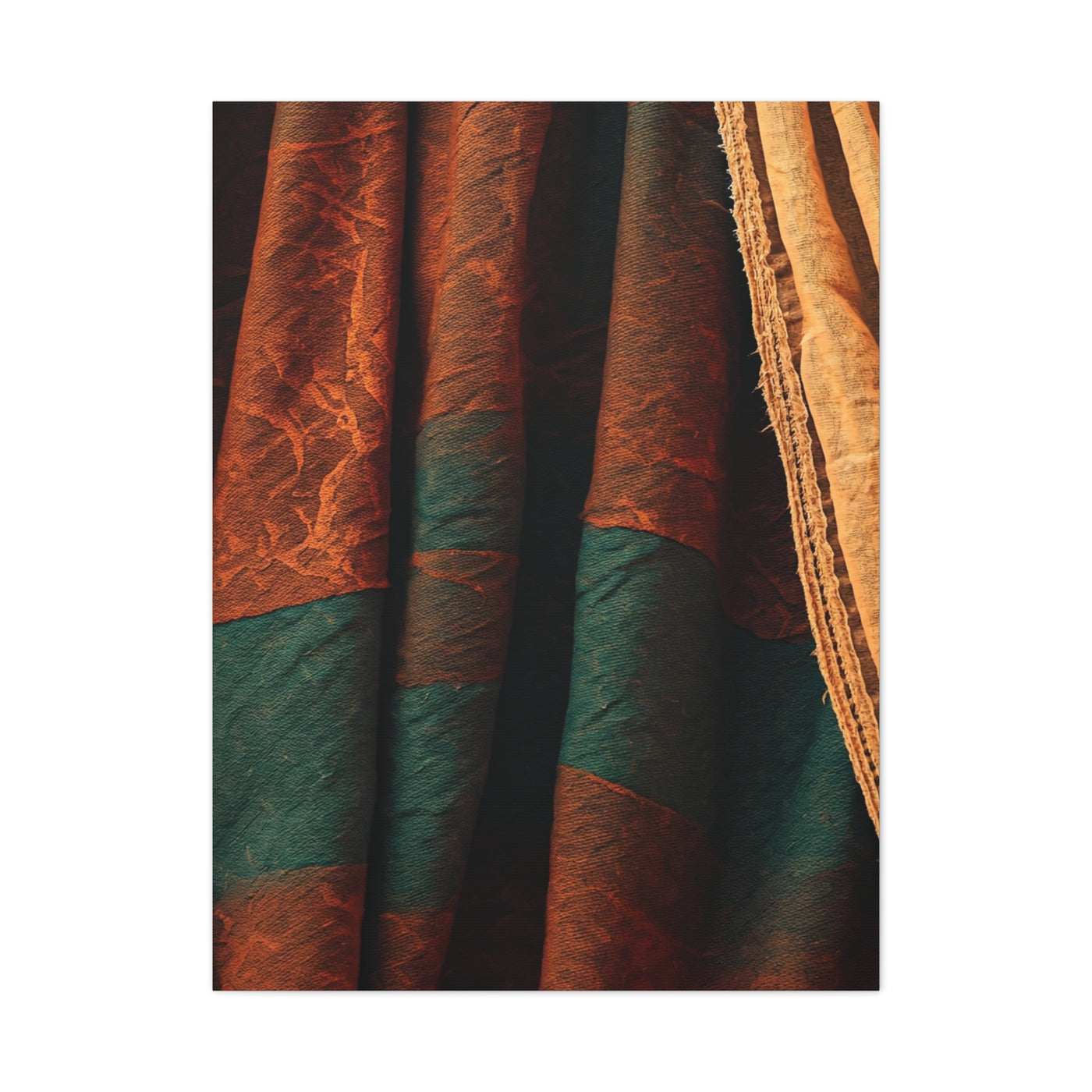 Earth-Toned Textile Layers Wall Art & Canvas Prints