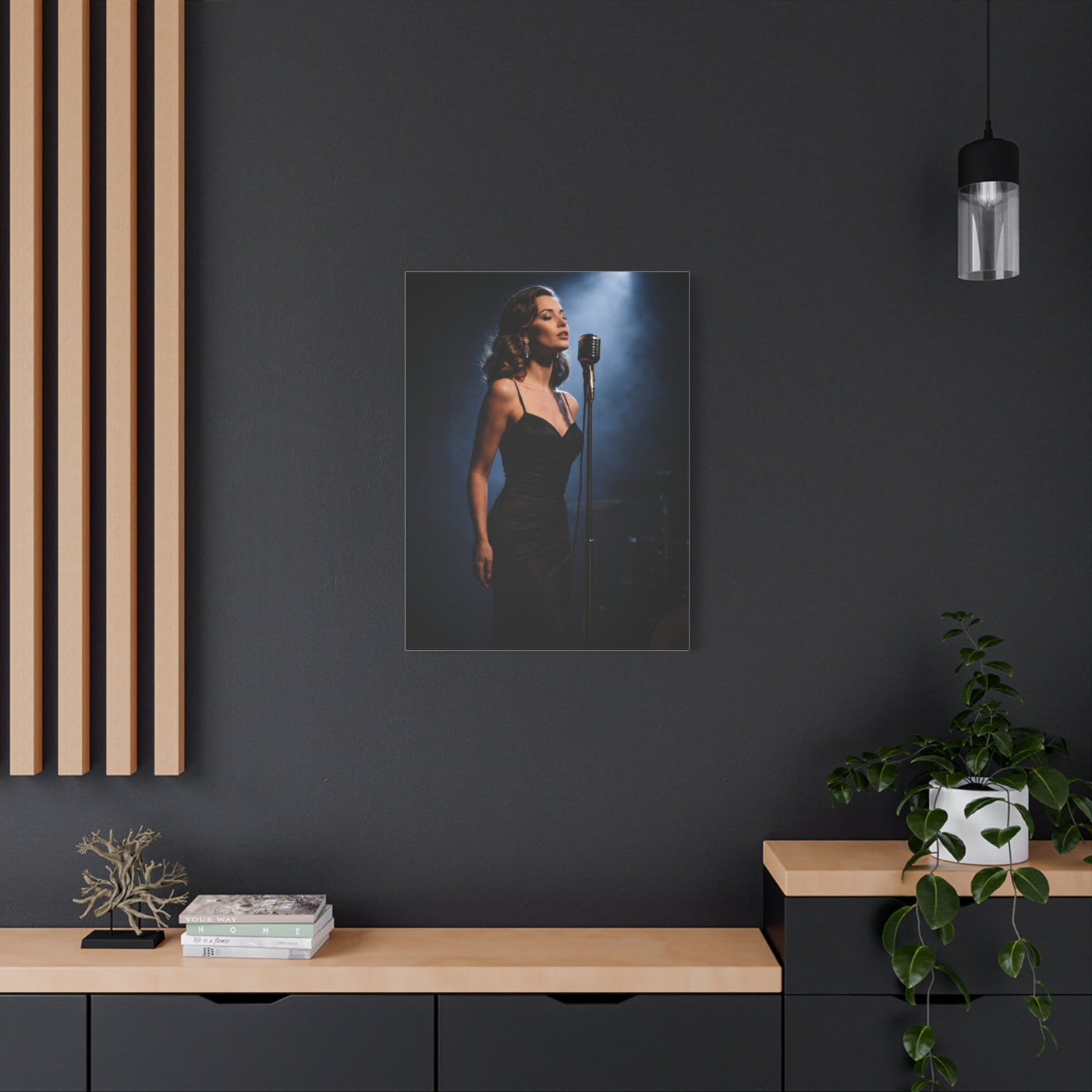 Jazz Vocalist Spotlight Elegance Wall Art & Canvas Print