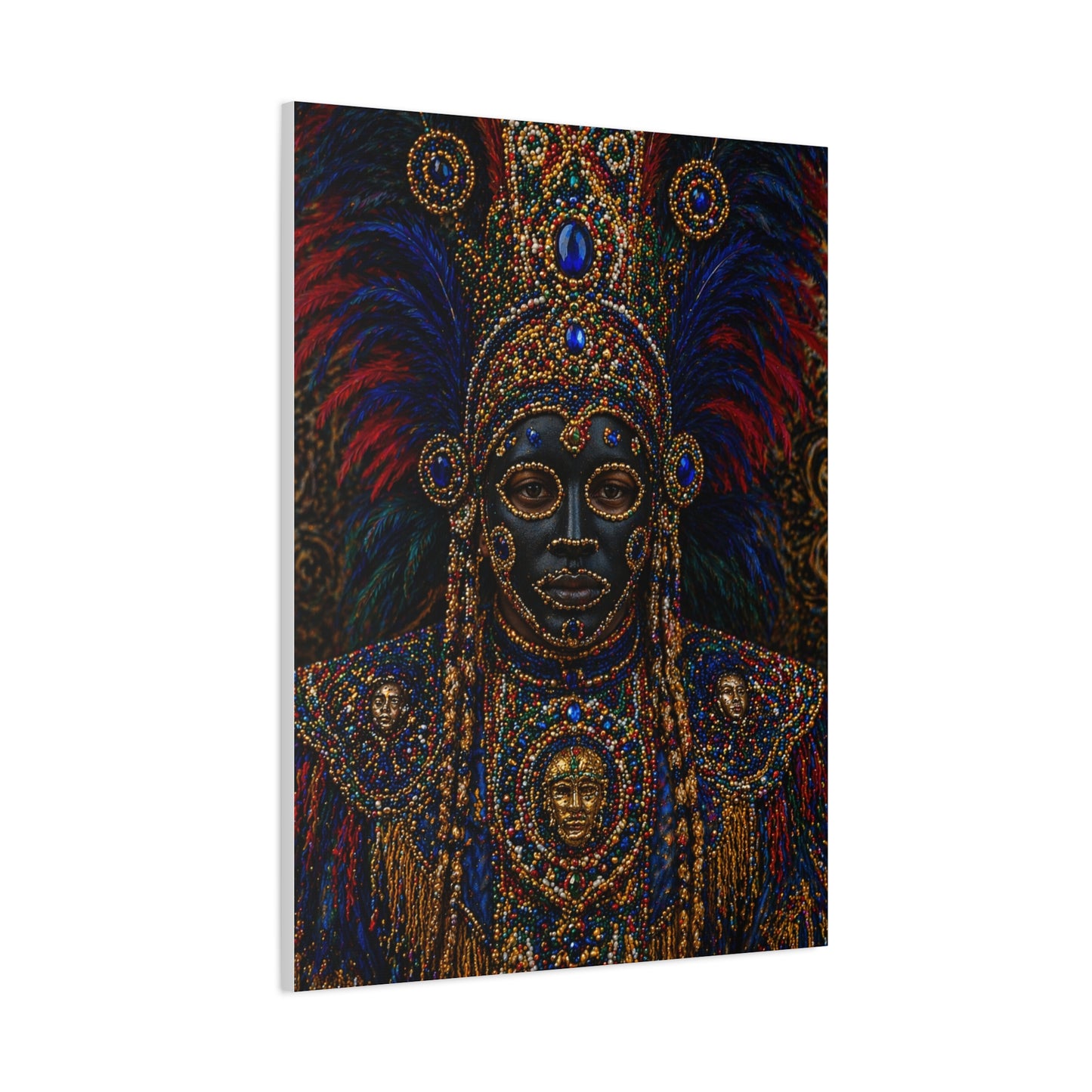 Black Masking Ceremonial Portrait Wall Art & Canvas Print