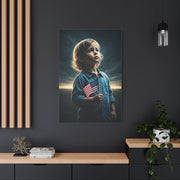 Child Holding Flag of Promise Wall Art & Canvas Prints