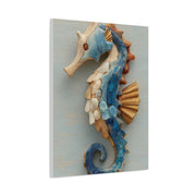 Driftwood Seahorse Coastal Sculpture Wall Art & Canvas Print