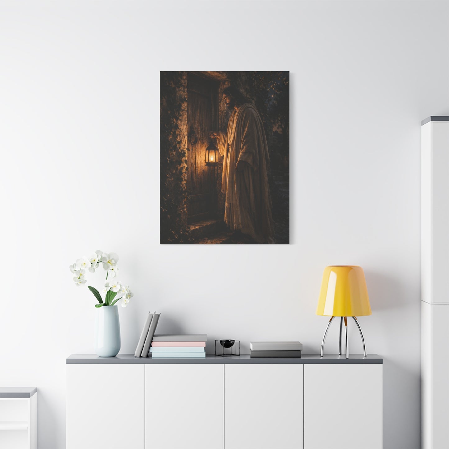 Jesus Knocking Candlelight Door Wall Art & Canvas Print
